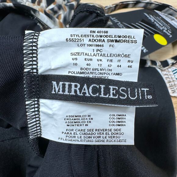 Miraclesuit NWT Fur Realz Adora Swim Dress Size 10 Underwire Adjustable Strap - Picture 5 of 8